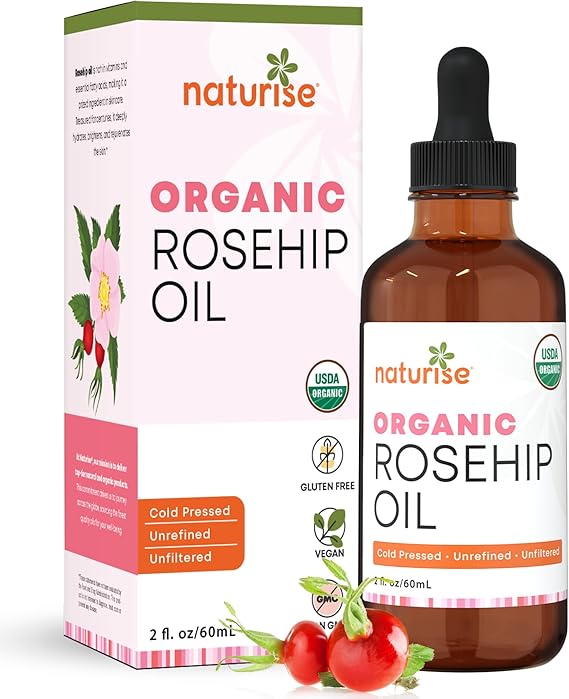 Organic Rosehip Oil for Face - Organic Cold Pressed Rose Hip Oil for Skin and Body Care - Vegan Non-GMO Gua Sha Oil - Rosa Mosqueta Oil, Rosehip Seed Facial Oil for Gua Sha Massage (1 FL. OZ.)