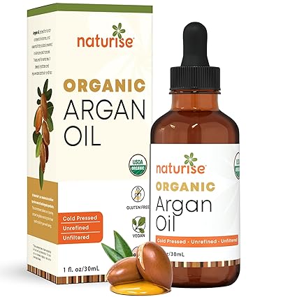 Organic Argan Oil - Organic Argan Oil Cold Pressed Argan Oil of Morocco - Vegan Non-GMO Gluten Free Argan Oil for Hair Growth and Skin Moisture - 100% Pure Moroccan Oil Hair Oil (2 FL. OZ.)