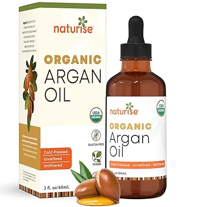 Organic Argan Oil - Organic Argan Oil Cold Pressed Argan Oil of Morocco - Vegan Non-GMO Gluten Free Argan Oil for Hair Growth and Skin Moisture - 100% Pure Moroccan Oil Hair Oil (2 FL. OZ.)