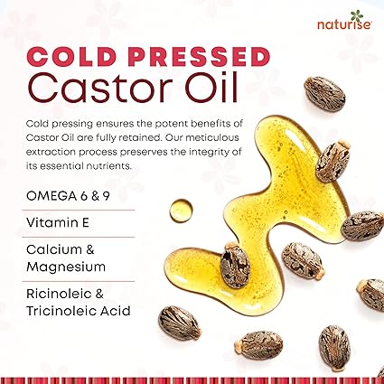 Organic Castor Oil - Organic Cold Pressed Unrefined in Glass Bottle - Vegan Non GMO Unfiltered Castor Oil Cold Pressed - Support for Eyelash, Eyebrows, Hair Growth, Skin and Face (4 fl. oz.)